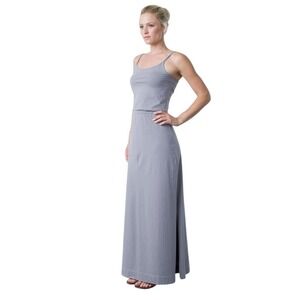Crane & Lion Pima Cotton Maxi Dress Size 2 Storm Front Stripe - Minimalist Luxe